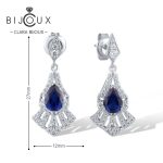 Сребърни обеци със син циркон 💙 – Clara Bijoux