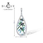 Сребърно емайлирано колие с циркони | Clara Bijoux
