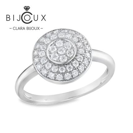 ✅ Сребърен пръстен с бели циркони – Clara Bijoux