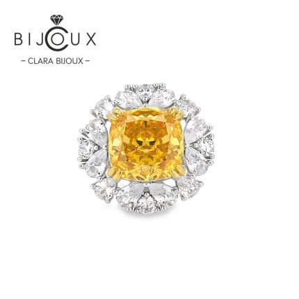 Изискан сребърен пръстен с Цитрин и циркони – Clara Bijoux