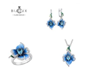 Летни сребърни бижута Clara Bijoux – флорални мотиви и емайл