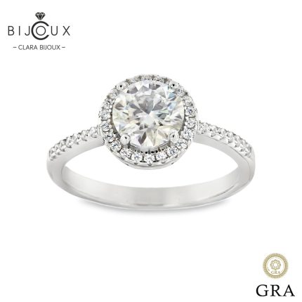 Сребърен годежен пръстен с Мойсанит 1.0ct | ClaraBijoux