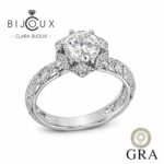 сребърен годежен пръстен с мойсанит в луксозна кутия Clara Bijoux