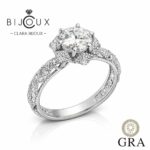 сребърен годежен пръстен с мойсанит 1.0ct Clara Bijoux