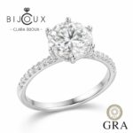 сребърен годежен пръстен с мойсанит 9 мм Clara Bijoux