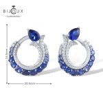 Дамски обеци със син шпинел и бели камъни – Clara Bijoux