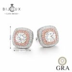 детайл на сребърни обеци с мойсанити Clara Bijoux с нежен блясък