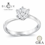 сребърен пръстен с мойсанит 1ct и GRA сертификат