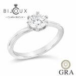дамски пръстен с мойсанит 1.0ct от родирано сребро 925