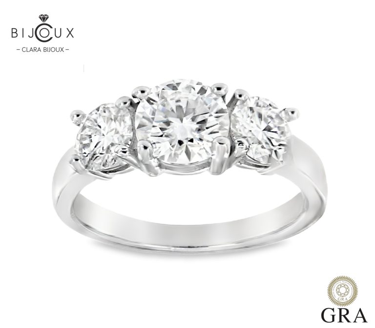 💍 JAZ759 – Сребърен пръстен с мойсанит 2.0 карата GRA.