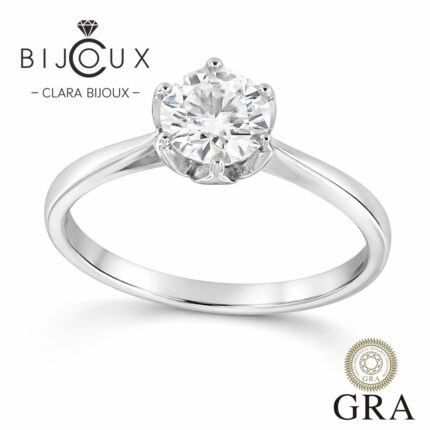 Сребърен пръстен с мойсанит 1.0ct GRA – модел JKM030