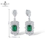 Сребърни обеци със зелен шпинел и циркони | Clara Bijoux