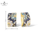 Сребърни обеци със син шпинел и бял циркон | Clara Bijoux