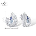 Сребърни обеци със син шпинел и бели циркони | Clara Bijoux