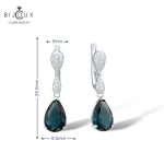 Сребърни обеци с тъмнозелен кристал – Clara Bijoux