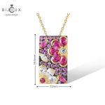 Сребърно колие „Флорална магия“ с розов сапфир и бял циркон | Clara Bijoux