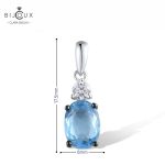 Сребърно колие със син кристал и циркон | Clara Bijoux