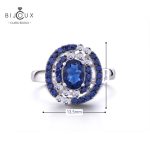 💎 Сребърен пръстен син шпинел и бял циркон | Clara Bijoux