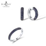 Сребърен комплект със сини сапфири Clara Bijoux – халки и пръстен