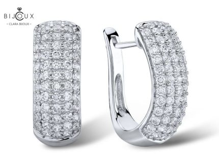 Луксозни сребърни обеци Clara Bijoux с циркони – PE398