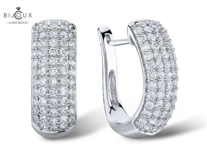 Луксозни сребърни обеци Clara Bijoux с циркони – PE398