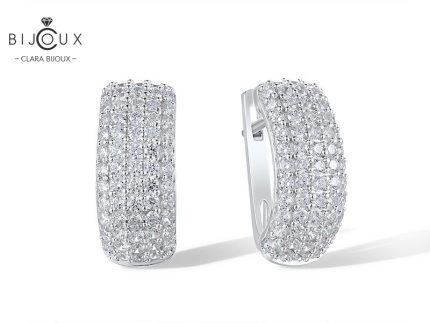 Clara Bijoux класически обеци със сребро 925 и родиево покритие – PE398
