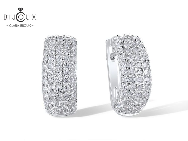 Clara Bijoux класически обеци със сребро 925 и родиево покритие – PE398