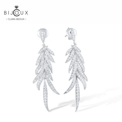 Луксозни обеци със сребро 925 и родиево покритие – Clara Bijoux