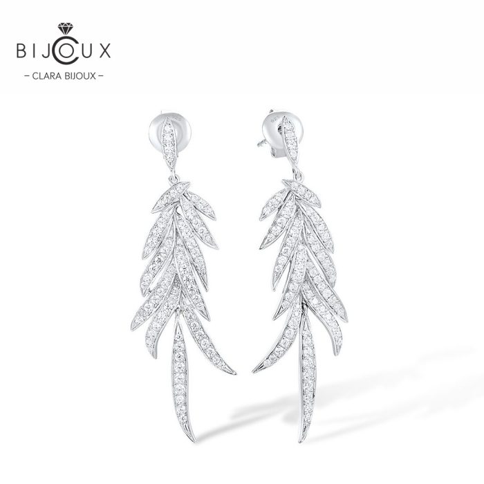 Луксозни обеци със сребро 925 и родиево покритие – Clara Bijoux