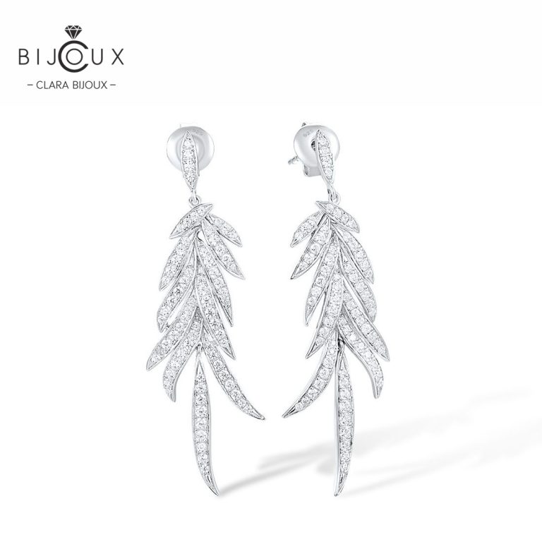 Луксозни обеци със сребро 925 и родиево покритие – Clara Bijoux