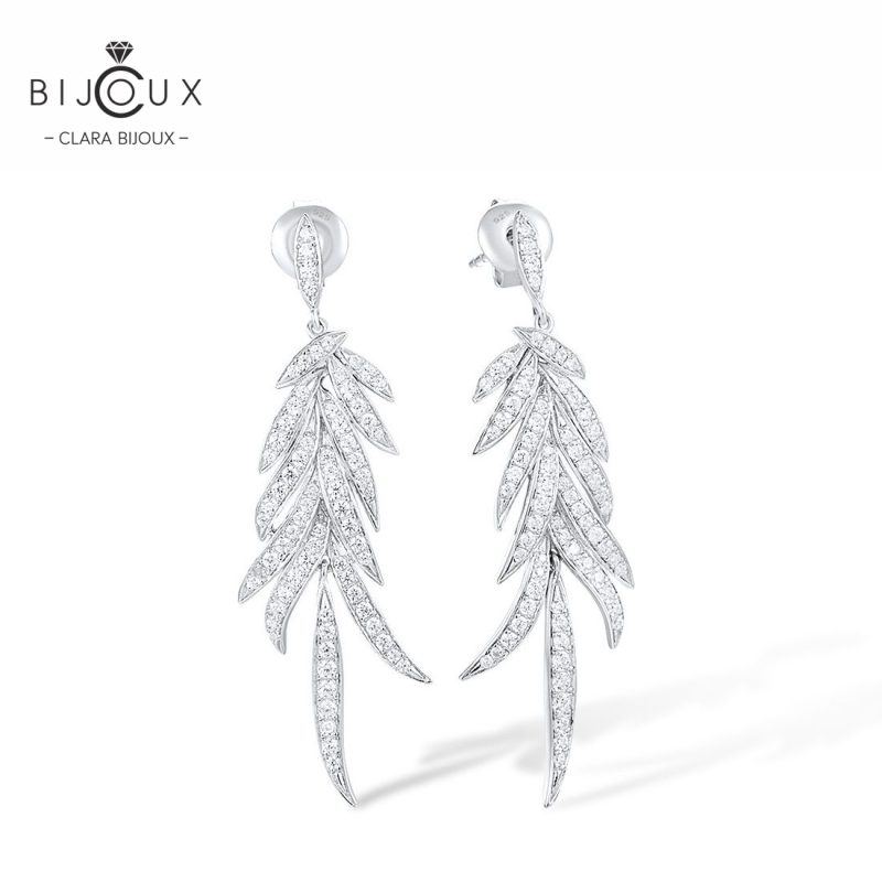Луксозни обеци със сребро 925 и родиево покритие – Clara Bijoux
