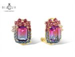 Луксозни обеци със синтетичен морганит и позлатка – Clara Bijoux