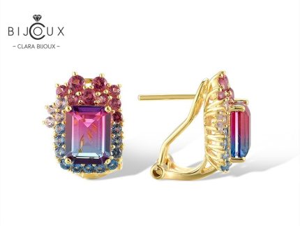Сребърни обеци Clara Bijoux с морганит и син шпинел – PE402