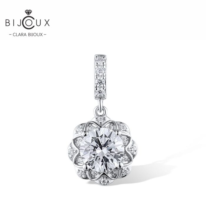 сребърна висулка с бял циркон Clara Bijoux – изглед отпред