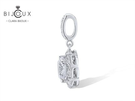 сребърна висулка с бял циркон Clara Bijoux – страничен изглед