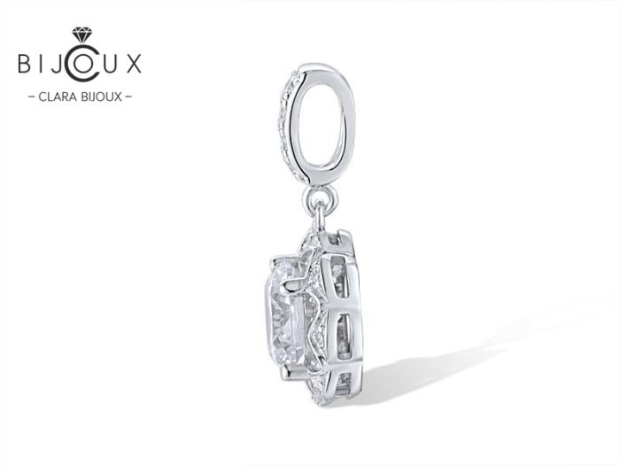 сребърна висулка с бял циркон Clara Bijoux – страничен изглед