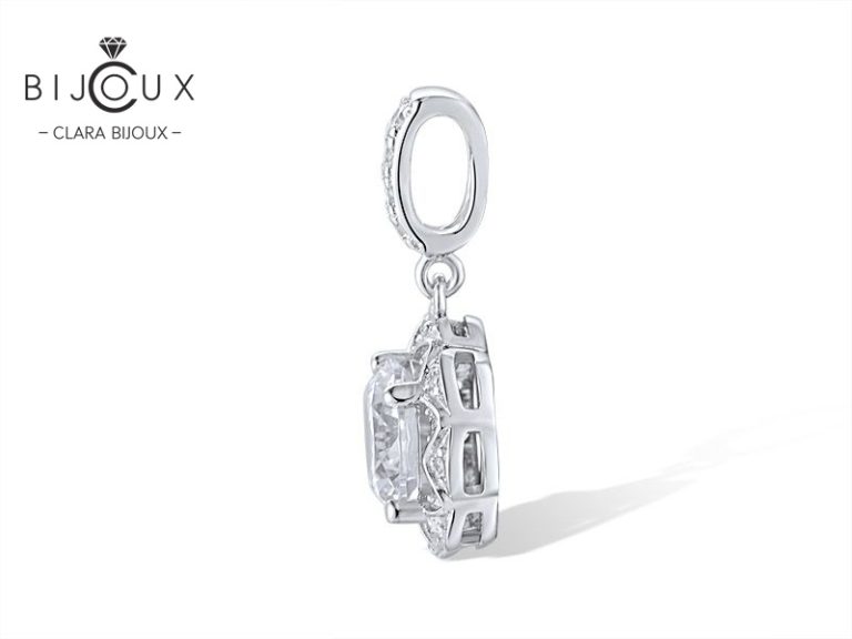 сребърна висулка с бял циркон Clara Bijoux – страничен изглед