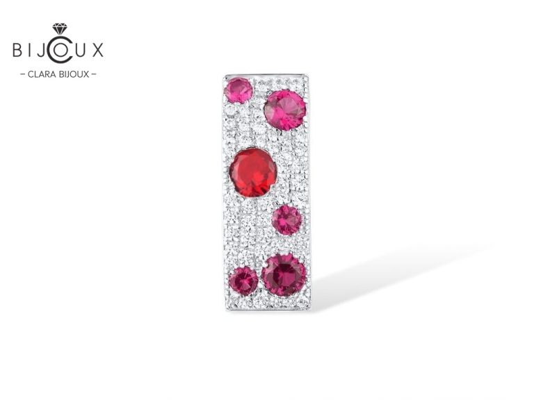 Clara Bijoux сребърно колие с рубини и кристали