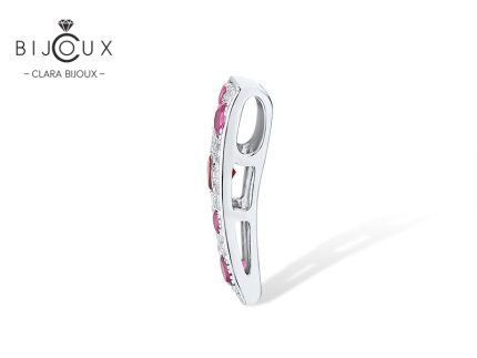 Сребърно колие с рубини Clara Bijoux PP361