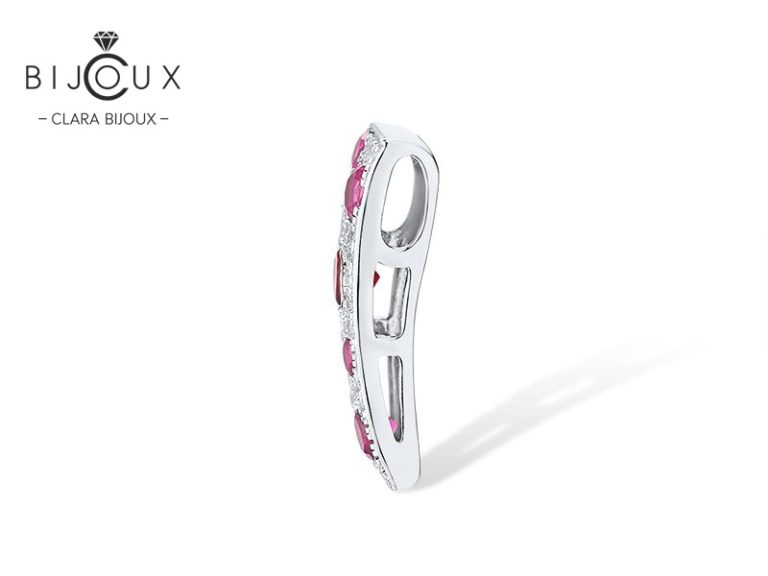 Сребърно колие с рубини Clara Bijoux PP361