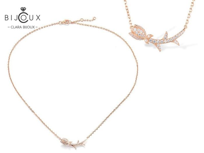 Сребърно колие с бял CZ Clara Bijoux