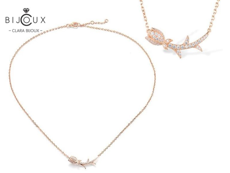 Сребърно колие с бял CZ Clara Bijoux