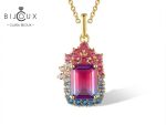 Сребърна висулка със син шпинел и морганит Clara Bijoux – фронтален изглед