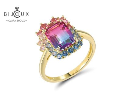 Елегантен пръстен със синтетичен морганит и син шпинел Clara Bijoux