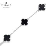 Сребърна гривна Clara Bijoux с родиево покритие и черен ахат – изискан моден аксесоар