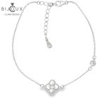 Сребърна гривна с бял седеф и бял CZ – луксозно бижу Clara Bijoux