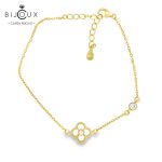Елегантна гривна от сребро 925 с жълта позлатка и бял седеф Clara Bijoux