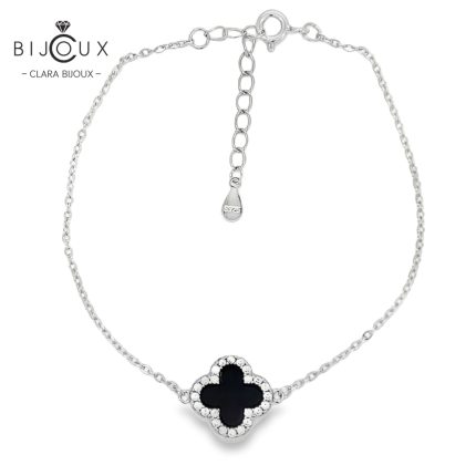 Сребърна гривна с черен ахат Clara Bijoux