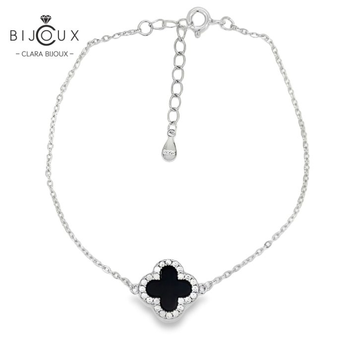 Сребърна гривна с черен ахат Clara Bijoux