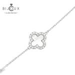 Елегантна сребърна гривна с бял седеф Clara Bijoux